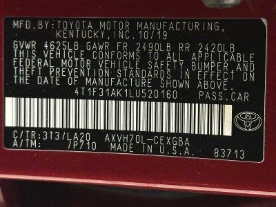 2020 Toyota Camry Hybrid XLE