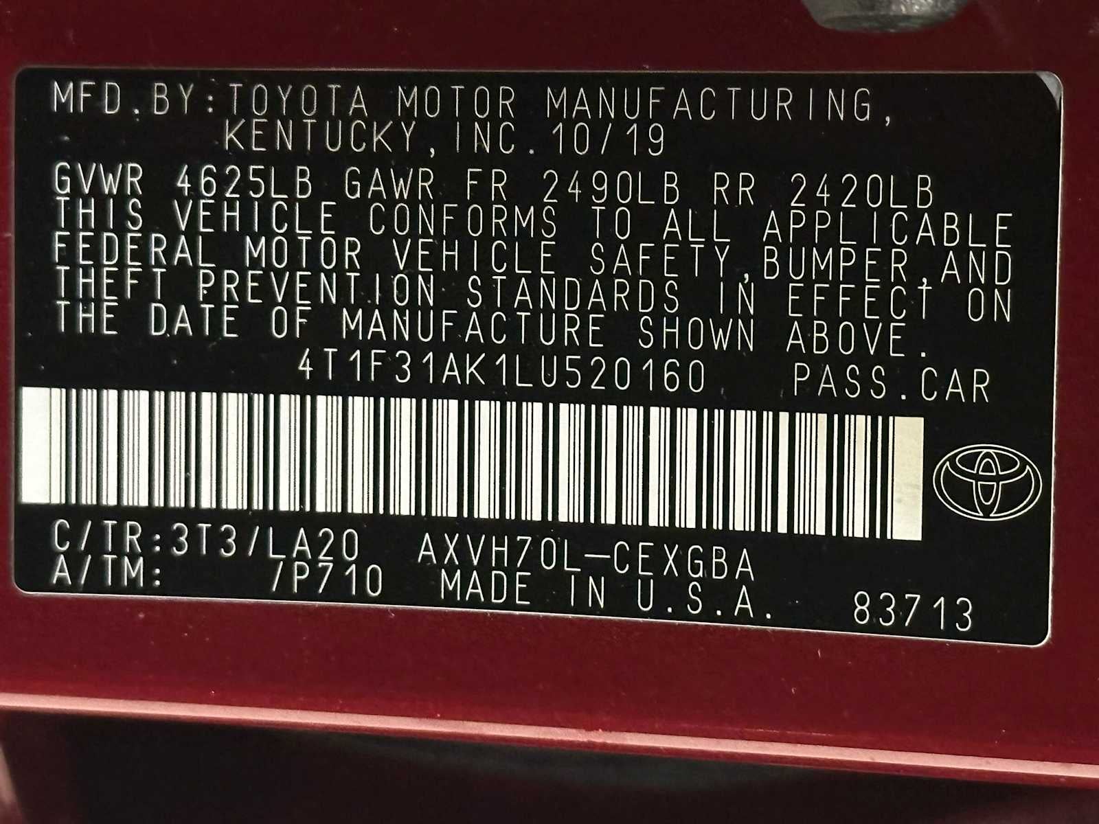2020 Toyota Camry Hybrid XLE