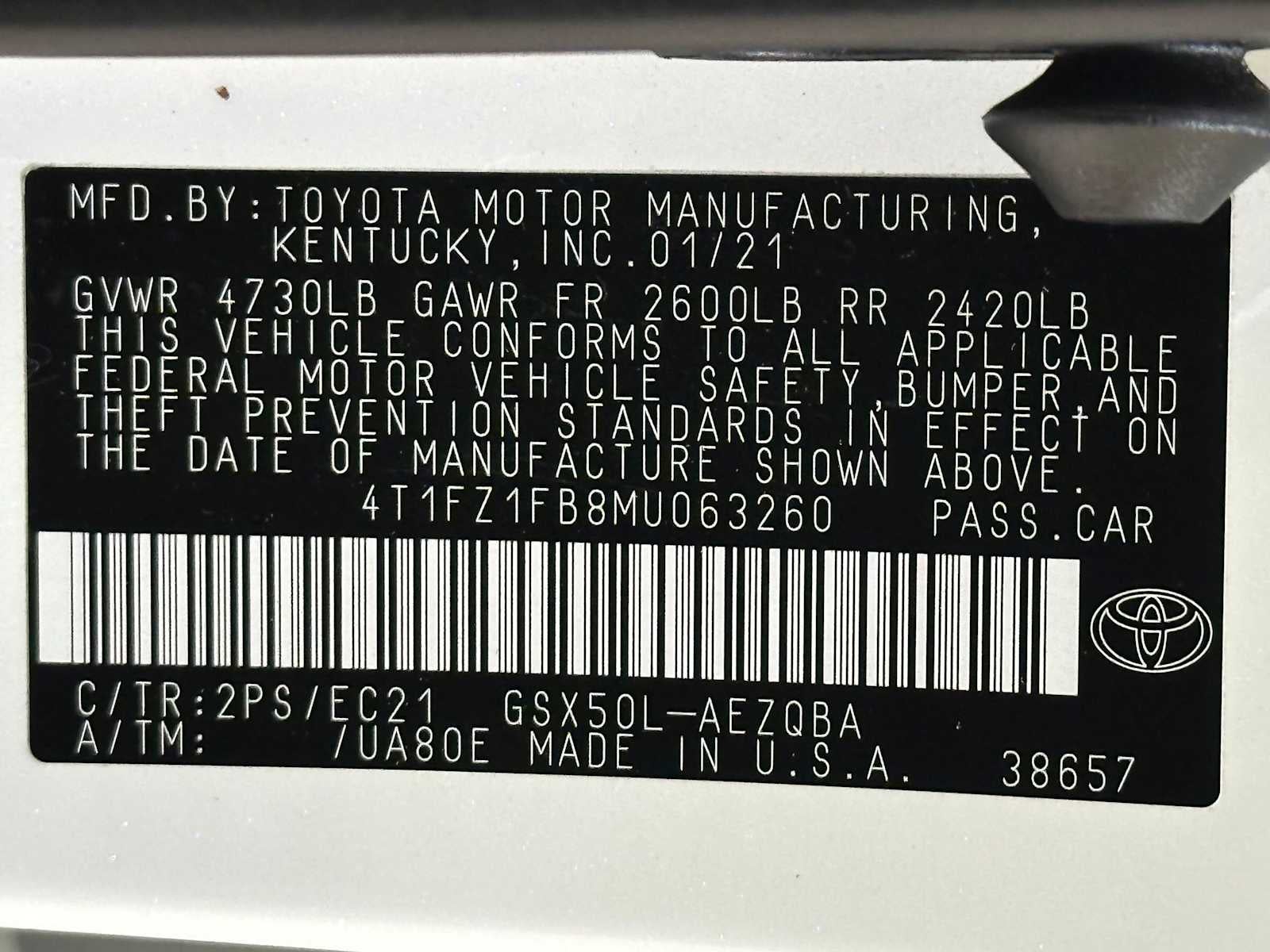 2021 Toyota Avalon TRD