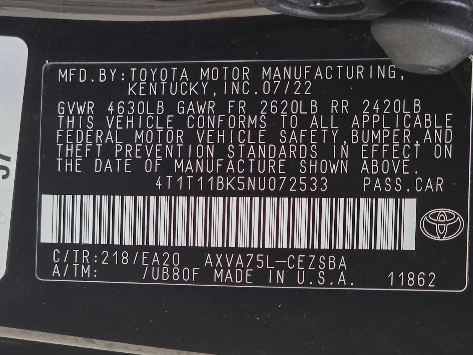 2022 Toyota Camry SE
