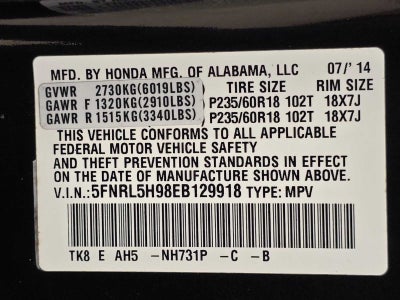 2014 Honda Odyssey Touring