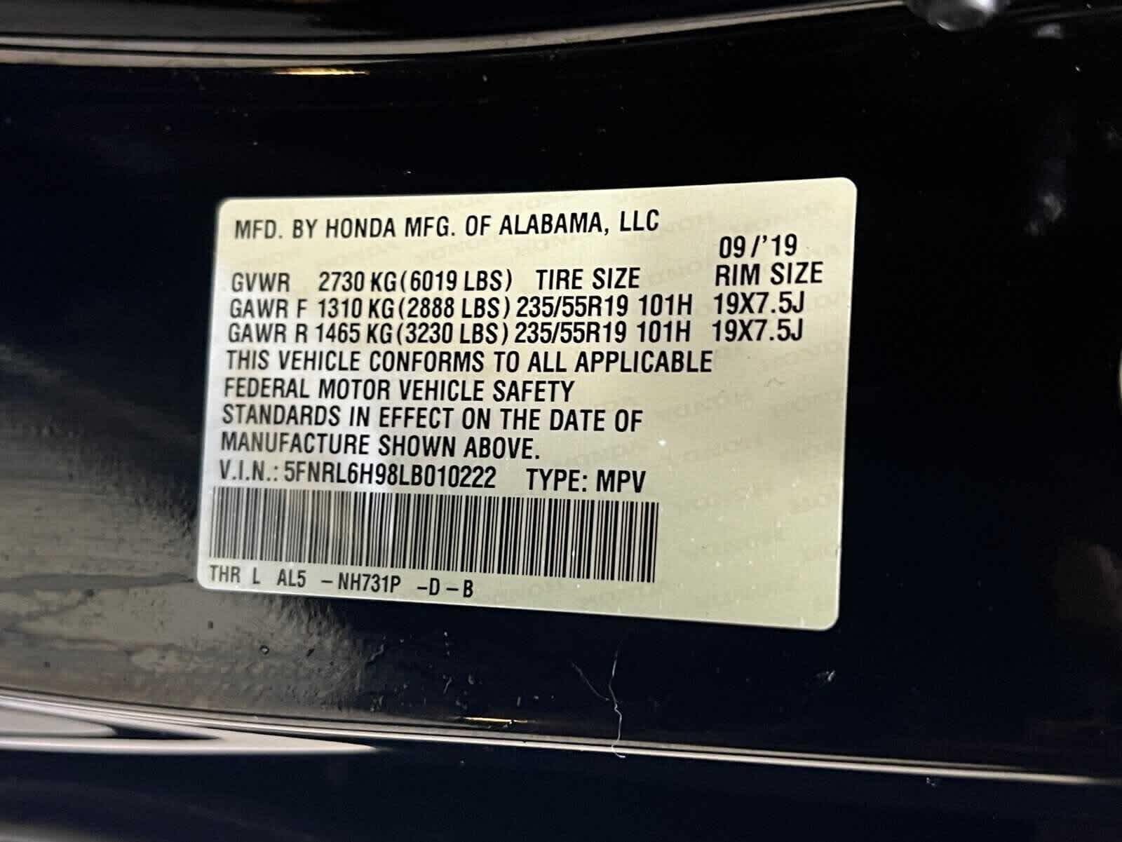 2020 Honda Odyssey Elite