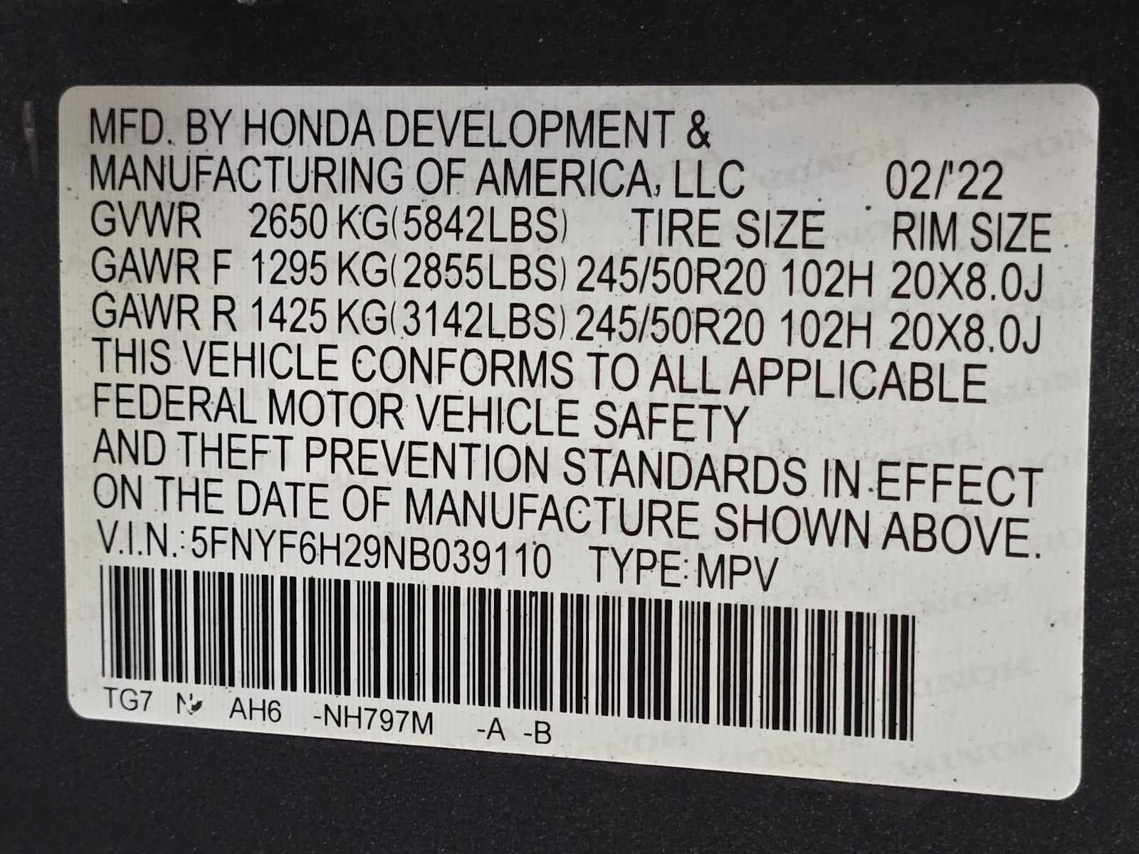 2022 Honda Pilot Special Edition