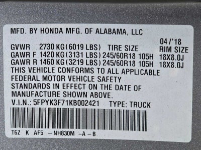 2019 Honda Ridgeline RTL-E