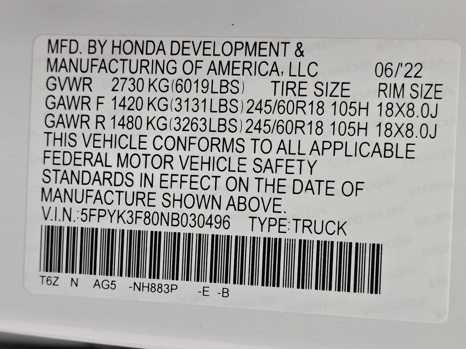 2022 Honda Ridgeline Black Edition
