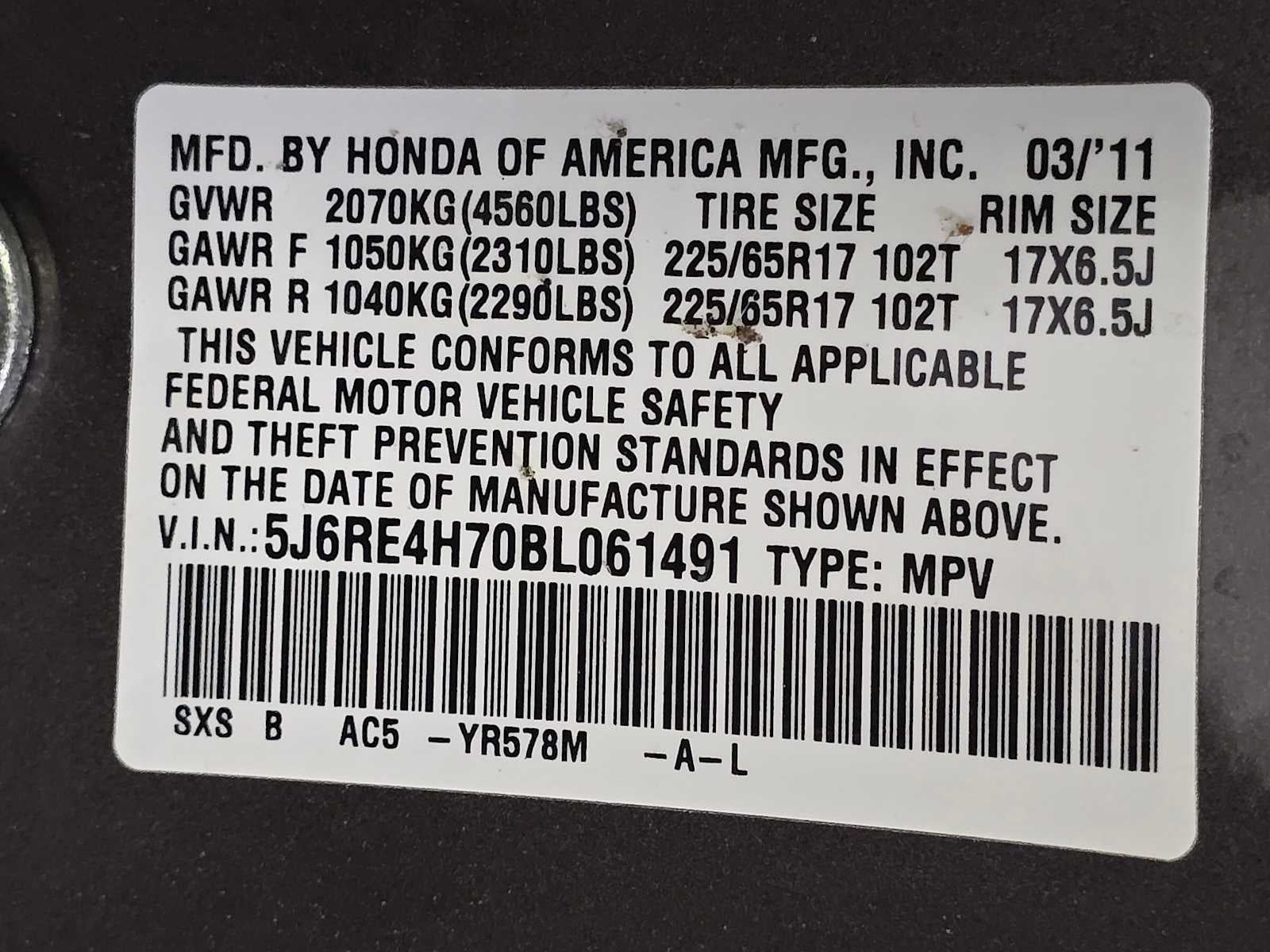 2011 Honda CR-V Base