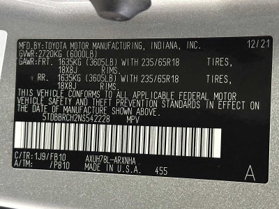 2022 Toyota Highlander Hybrid LE