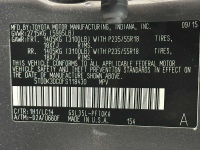 2015 Toyota Sienna XLE