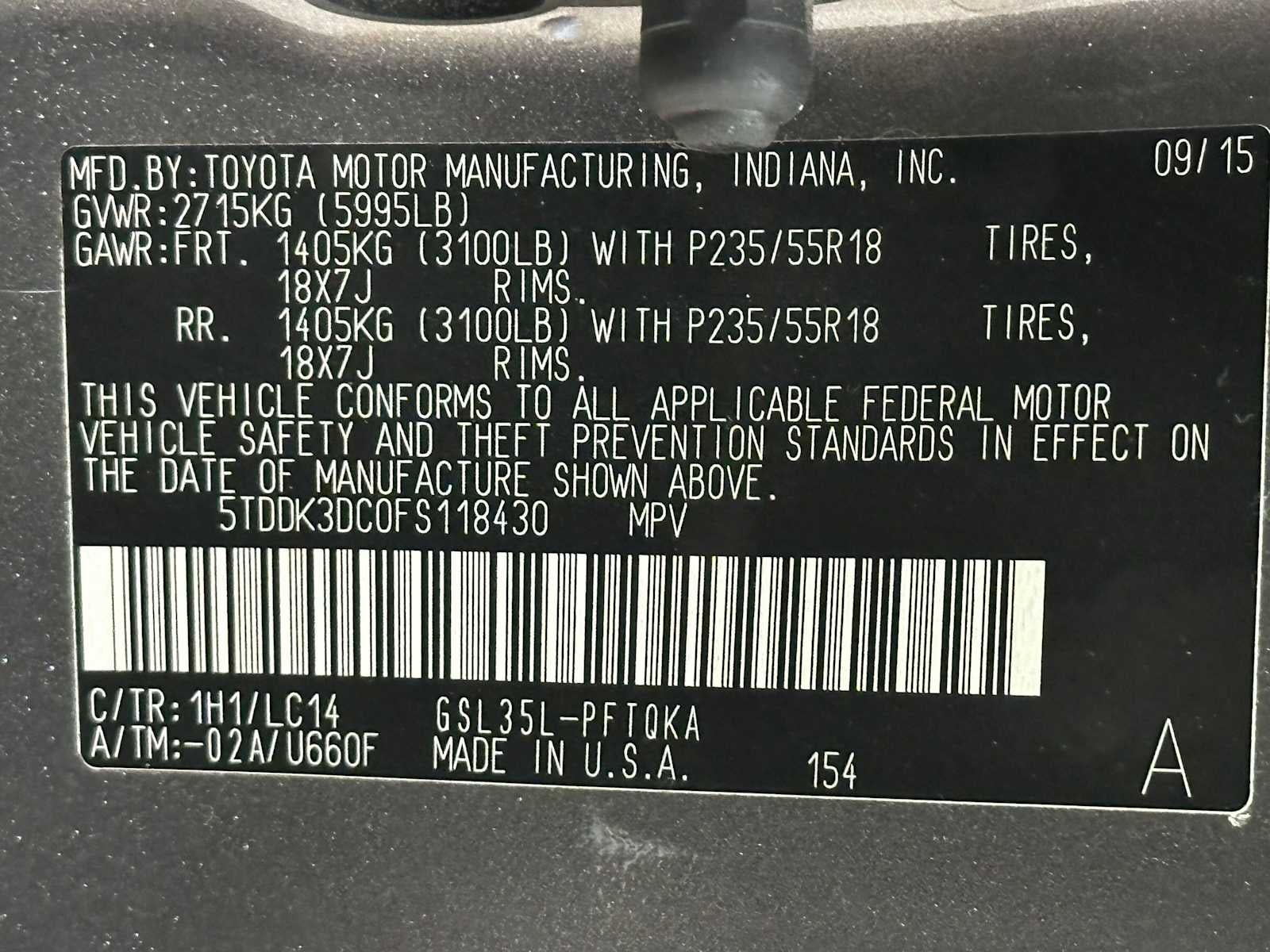 2015 Toyota Sienna XLE