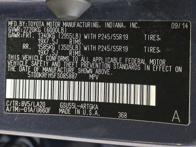 2015 Toyota Highlander Limited Platinum