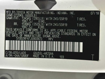 2018 Toyota Highlander Limited Platinum