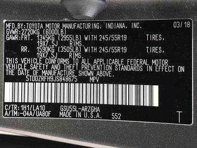 2018 Toyota Highlander Limited Platinum