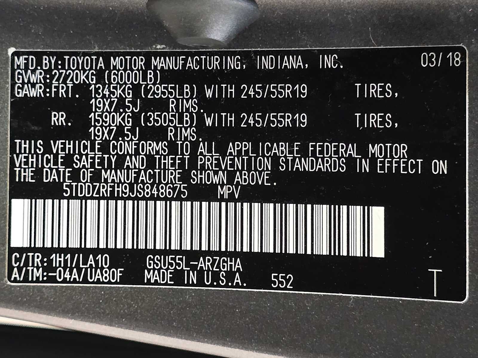 2018 Toyota Highlander Limited Platinum
