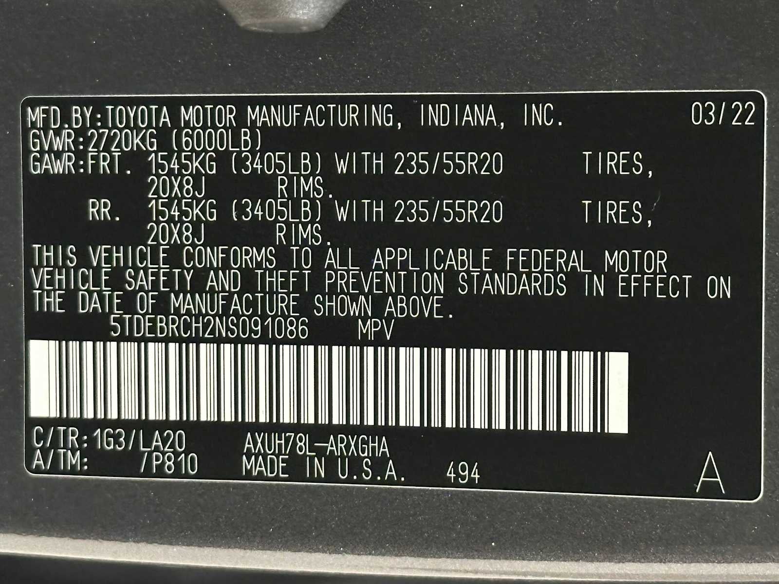 2022 Toyota Highlander Hybrid Platinum