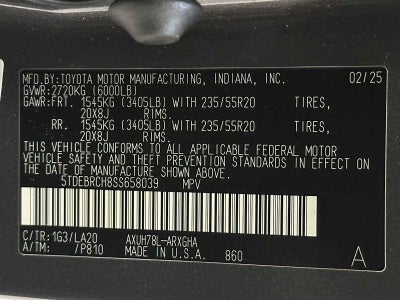 2025 Toyota Highlander Hybrid Platinum