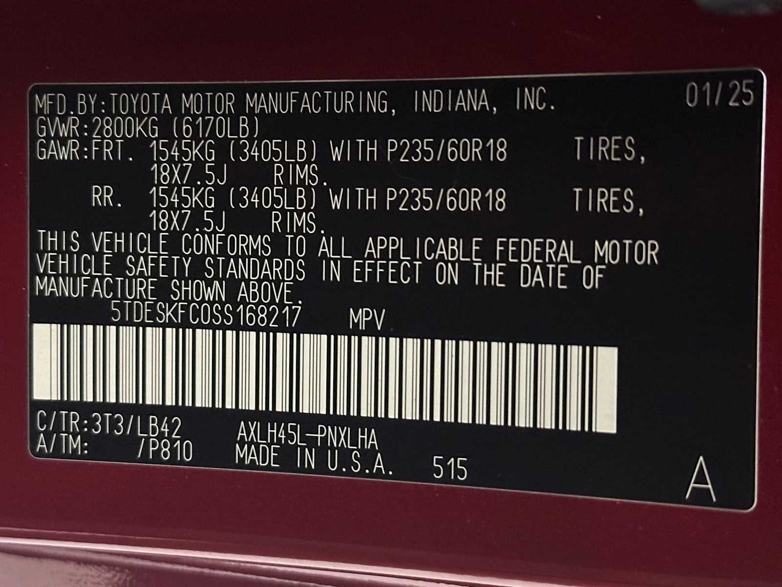 2025 Toyota Sienna Platinum