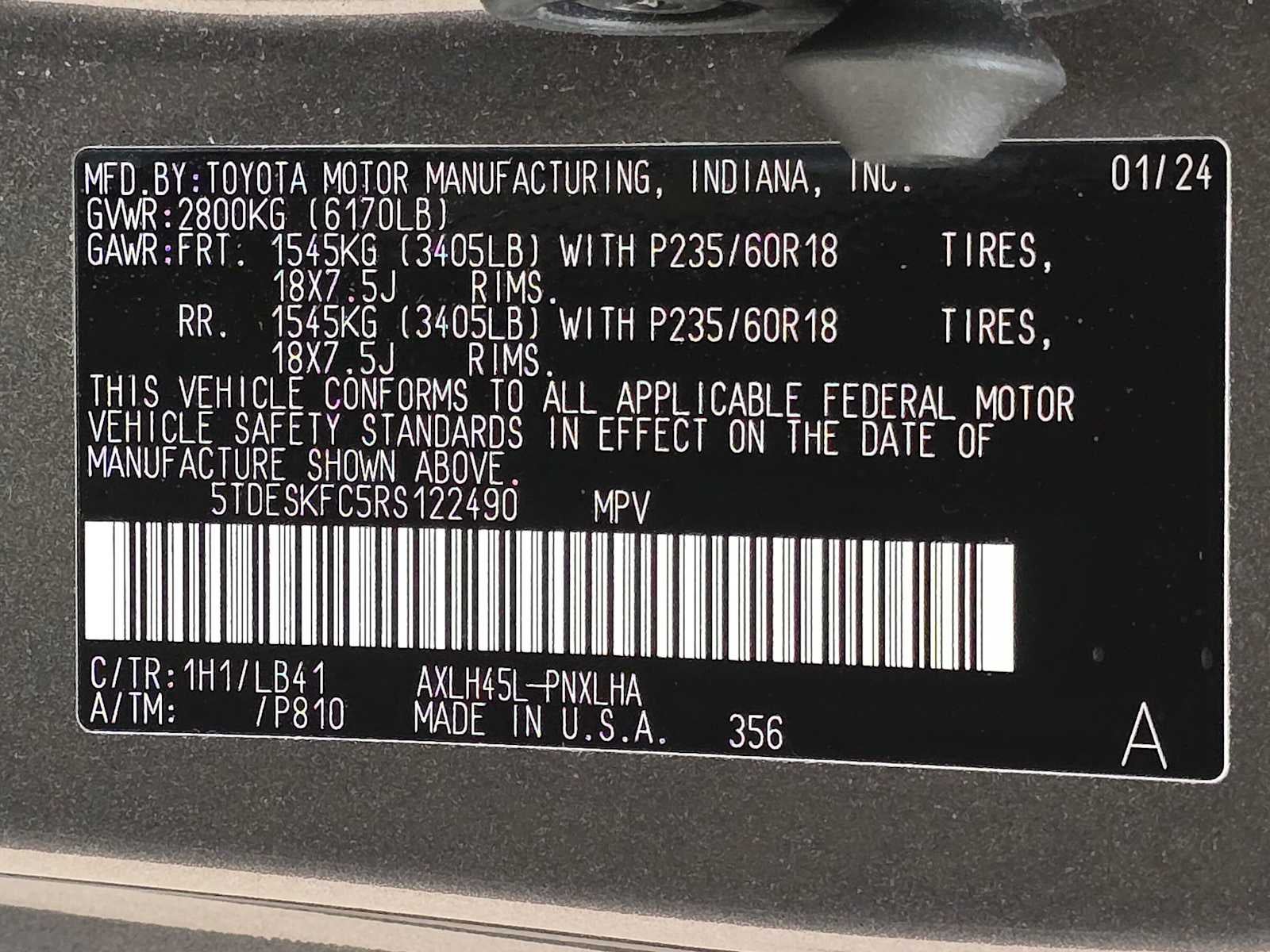 2024 Toyota Sienna Platinum
