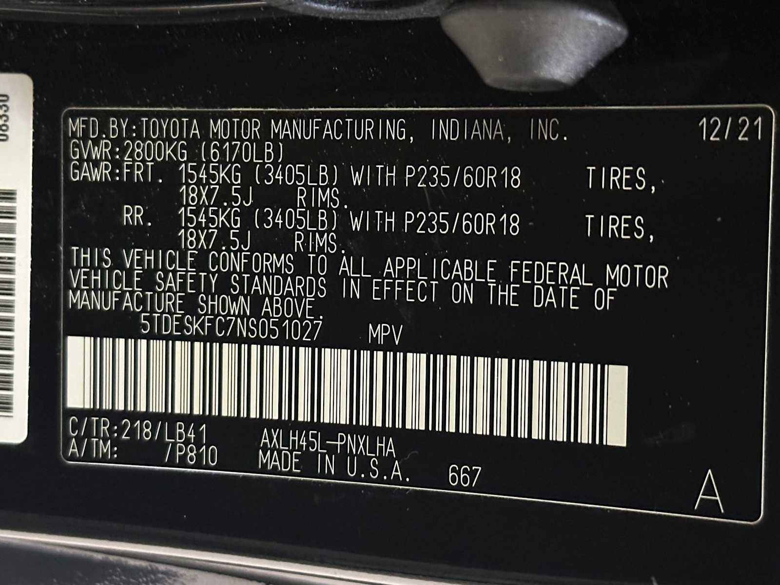 2022 Toyota Sienna Platinum