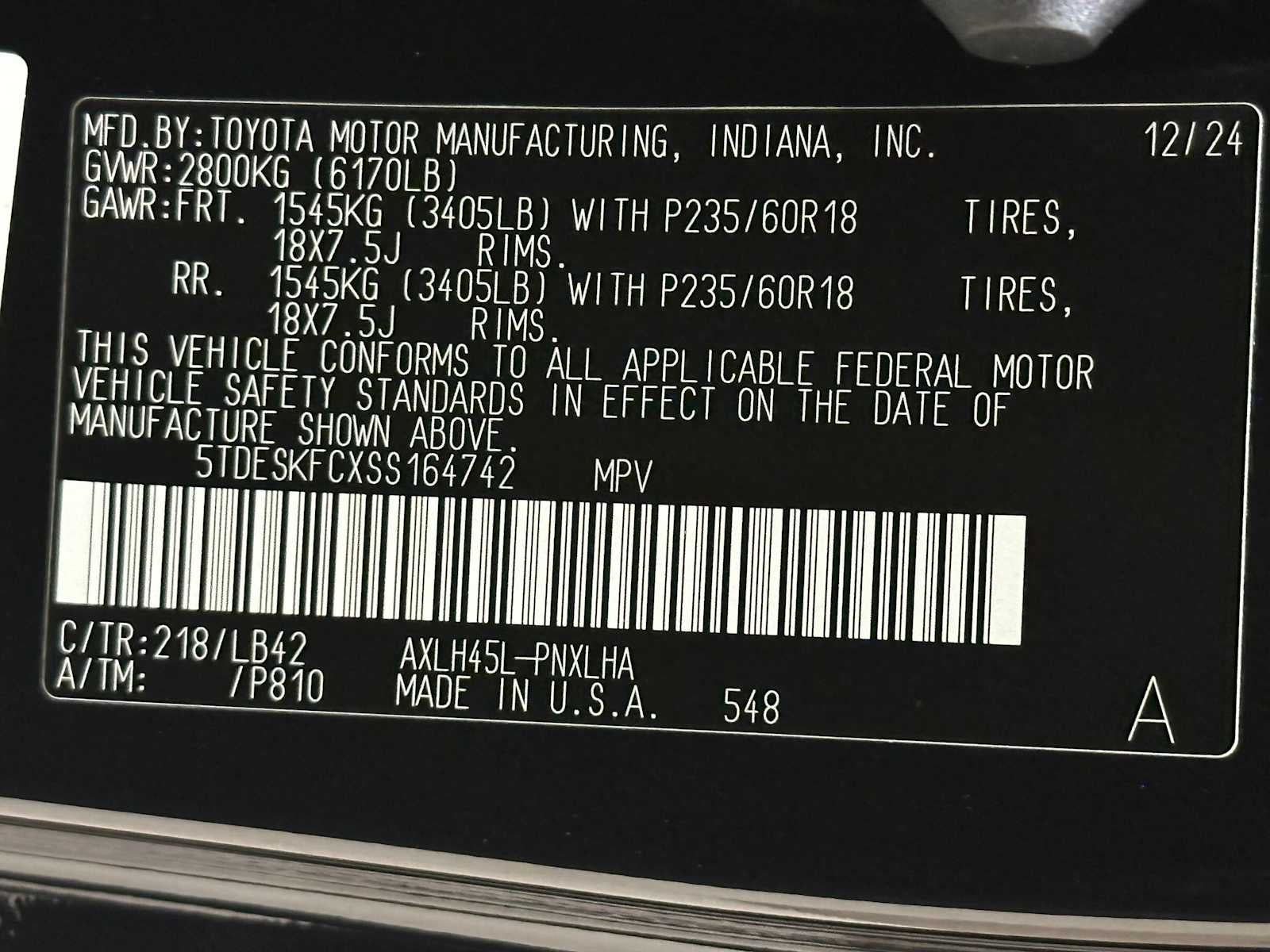 2025 Toyota Sienna Platinum