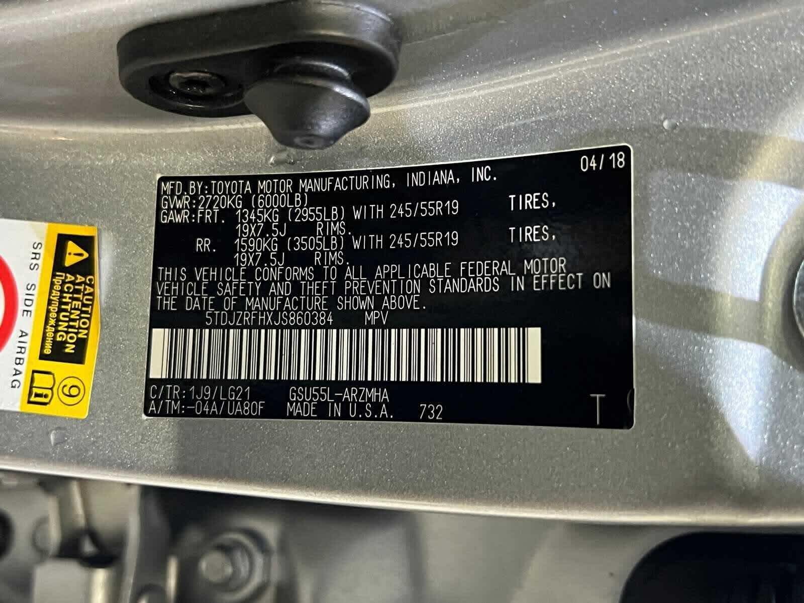 2018 Toyota Highlander SE