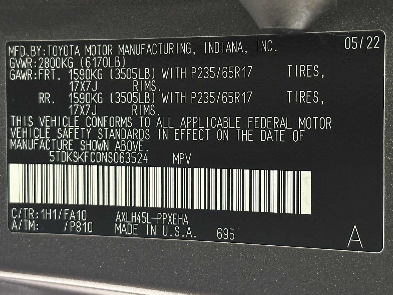 2022 Toyota Sienna LE