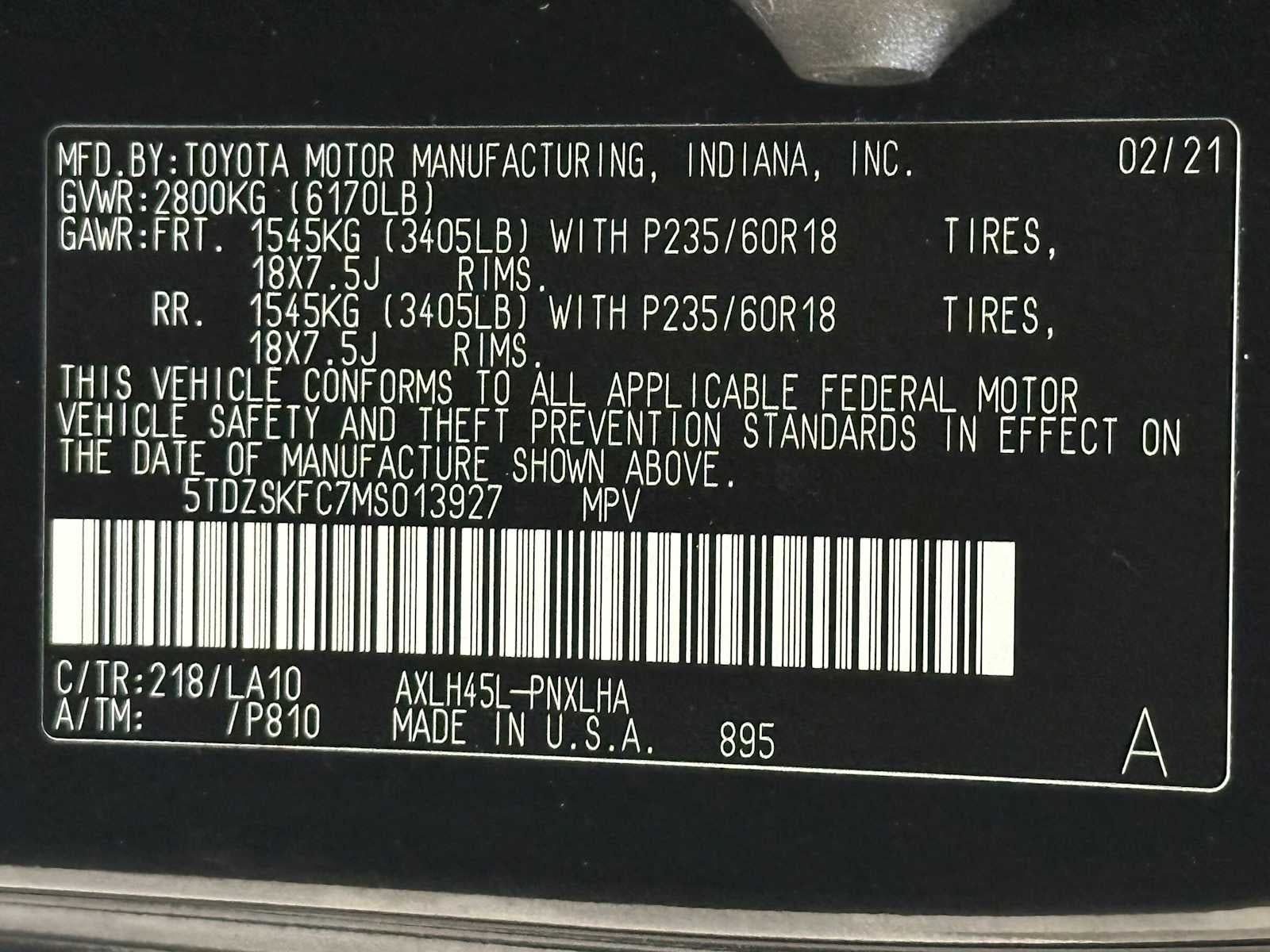 2021 Toyota Sienna Limited