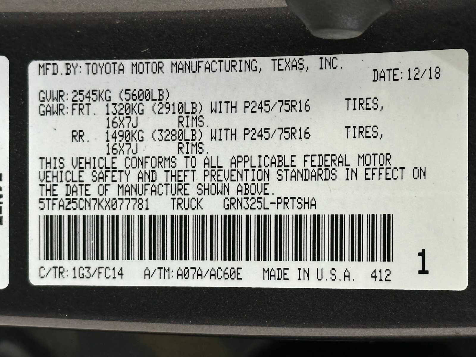 2019 Toyota Tacoma SR5