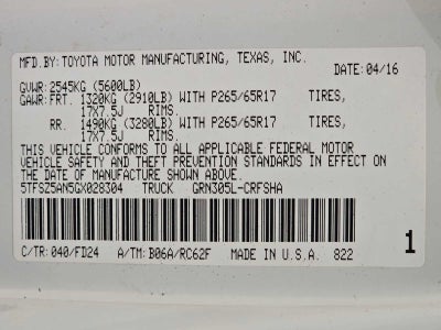 2016 Toyota Tacoma TRD Sport