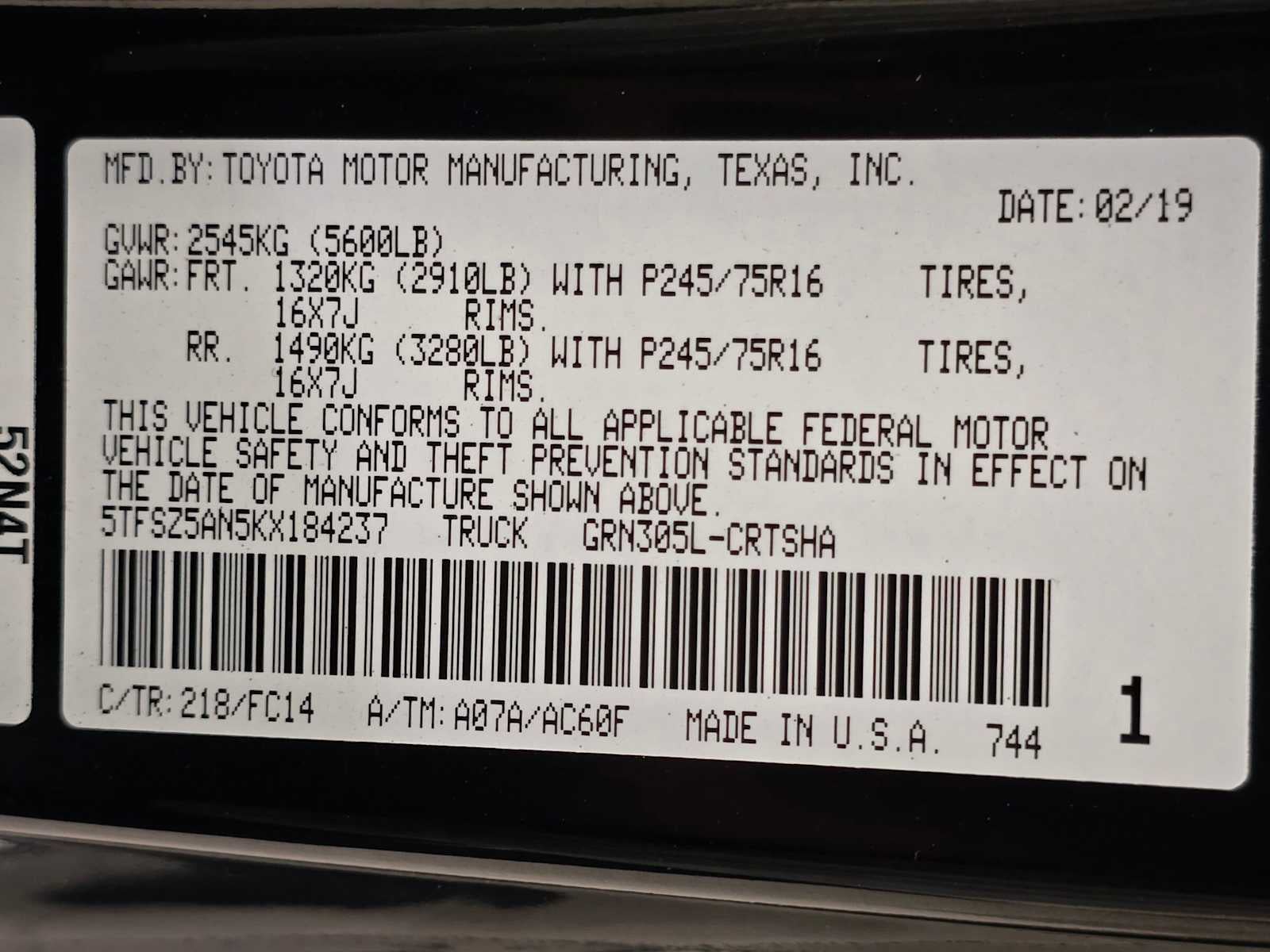 2019 Toyota Tacoma SR5