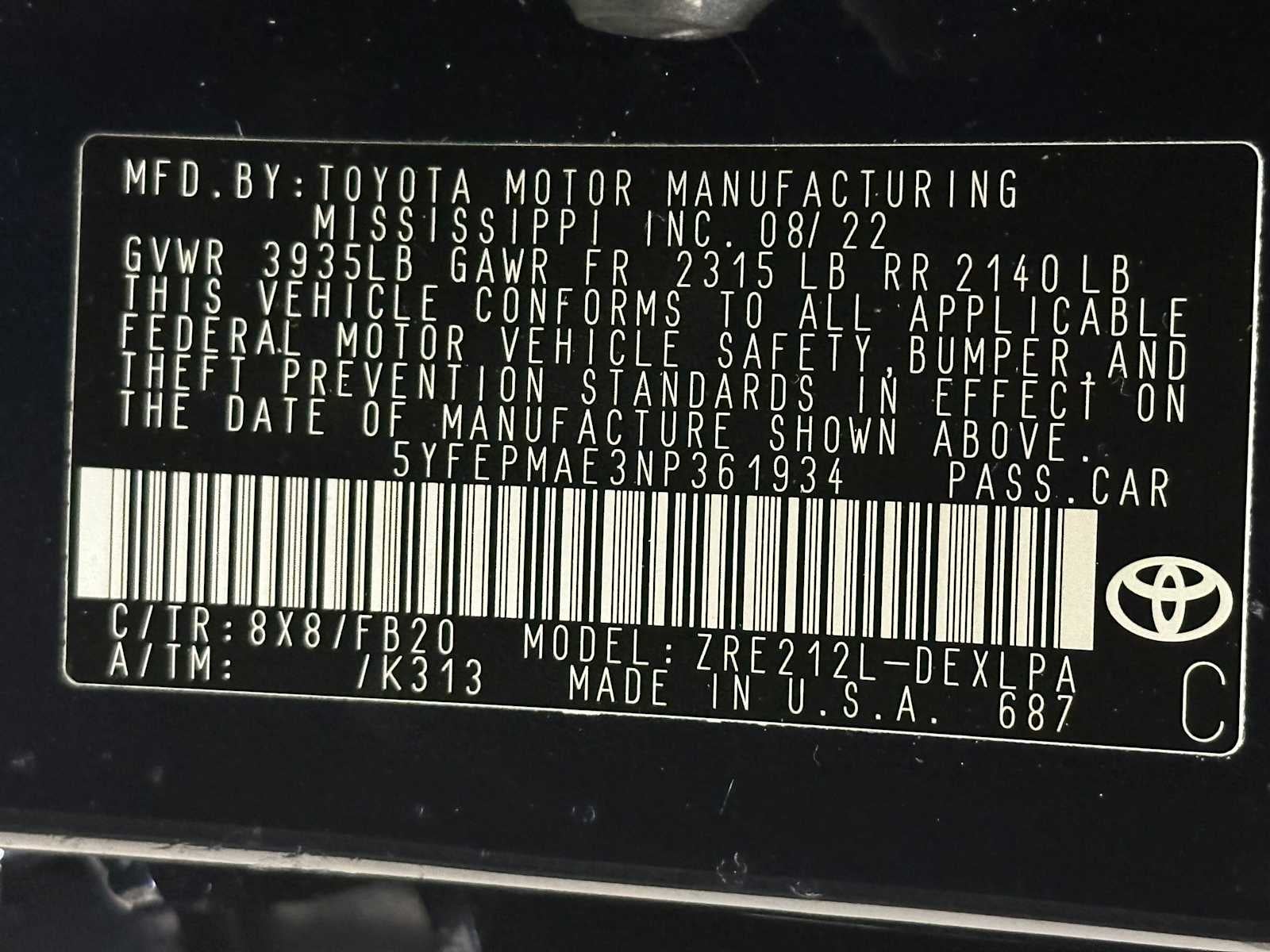 2022 Toyota Corolla LE