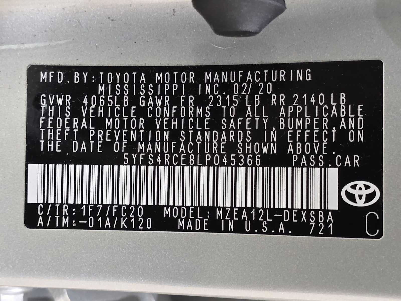 2020 Toyota Corolla SE