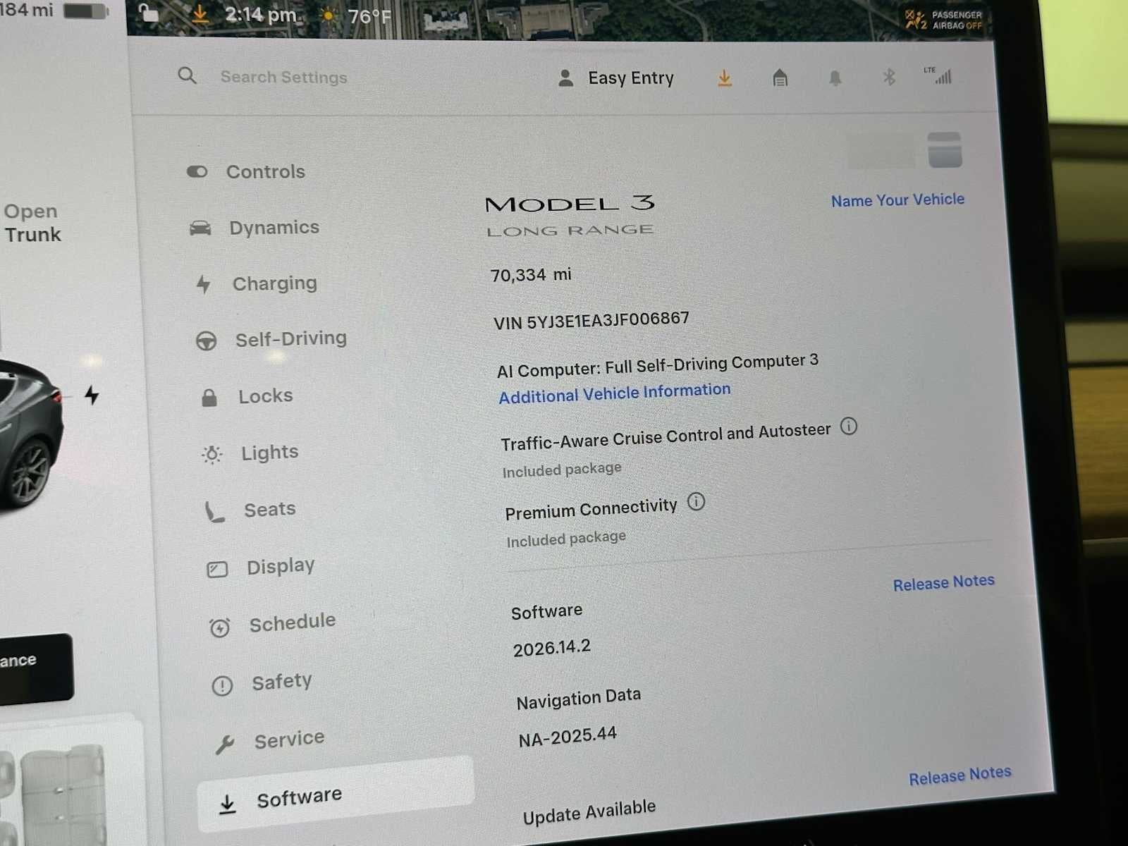 2018 Tesla Model 3 Long Range Battery
