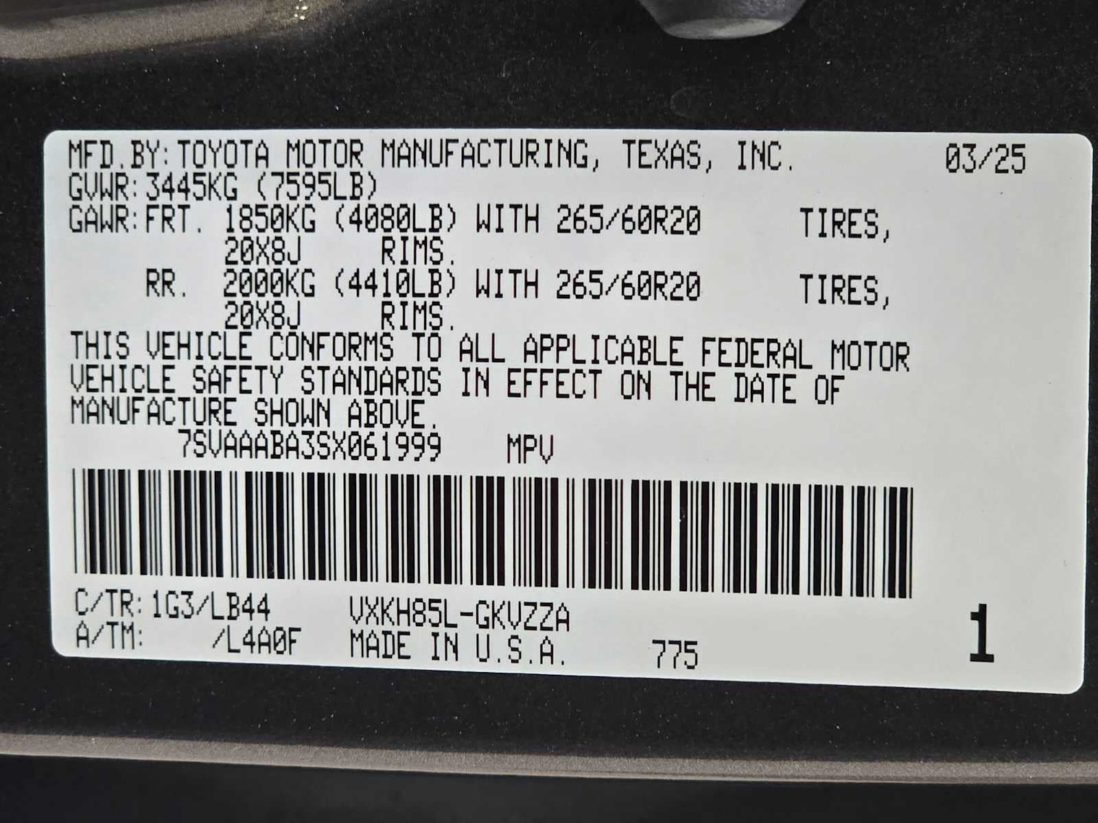 2025 Toyota Sequoia 1794 Edition