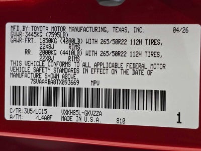2026 Toyota Sequoia Capstone