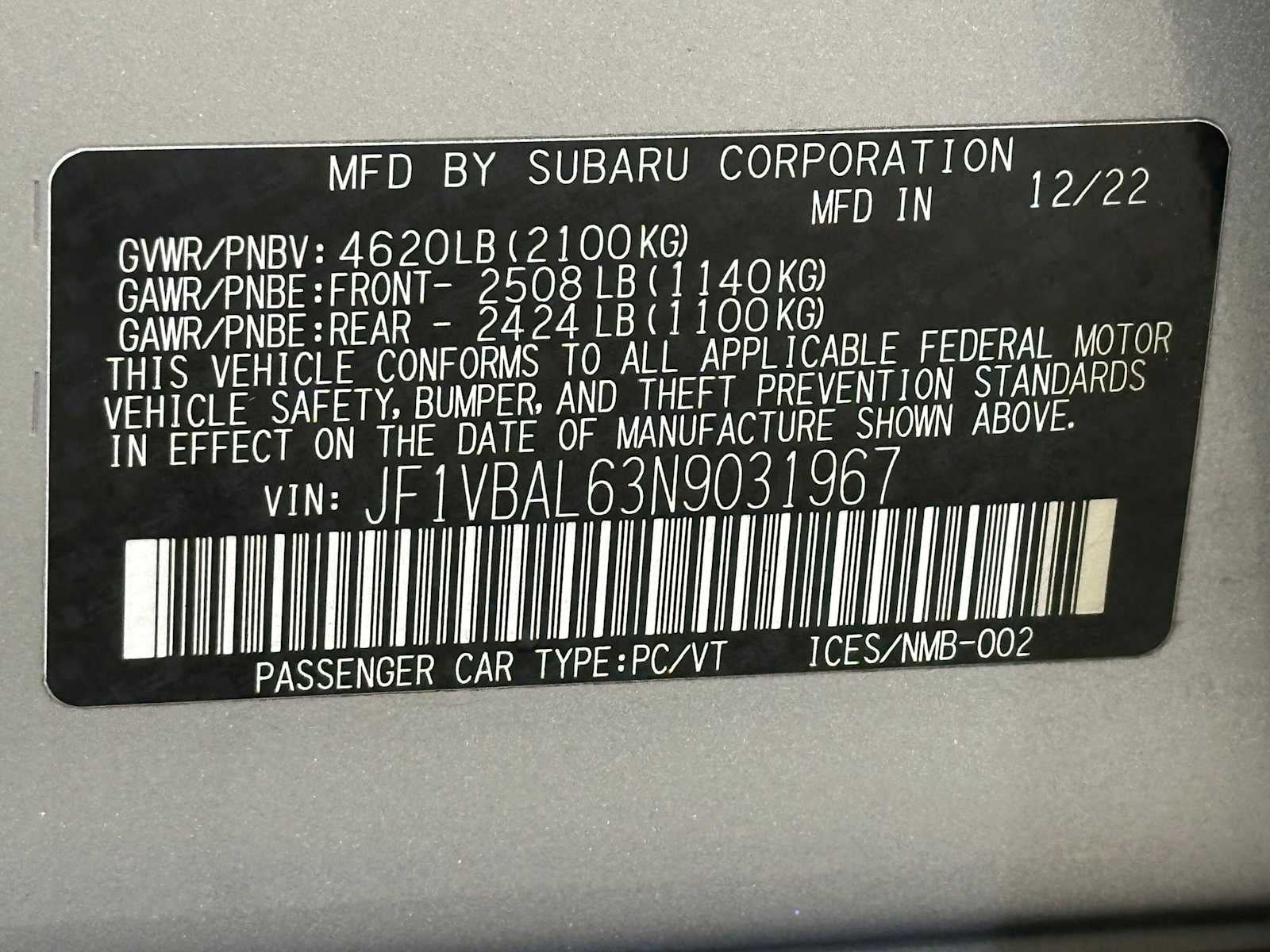 2022 Subaru WRX Limited
