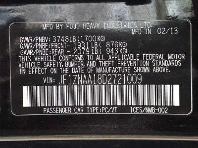 2013 Scion FR-S 2dr Cpe Auto (Natl)