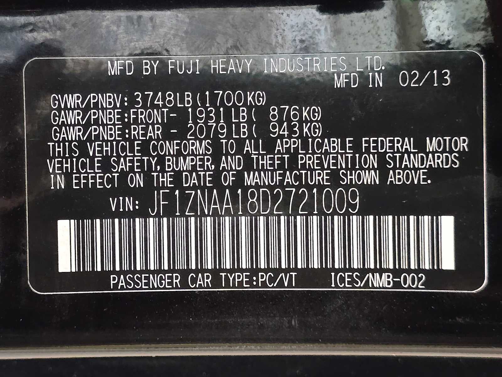 2013 Scion FR-S 2dr Cpe Auto (Natl)