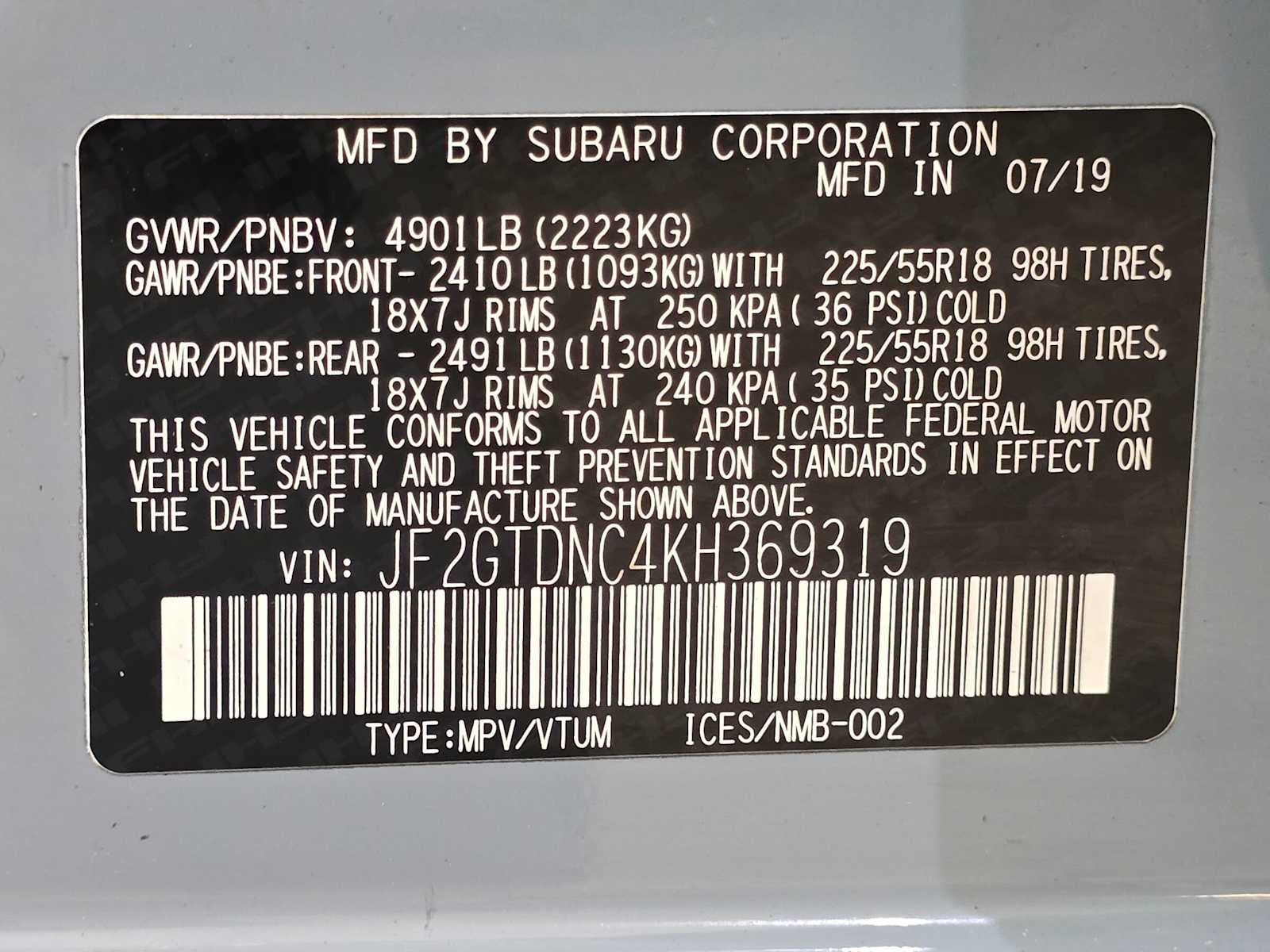 2019 Subaru Crosstrek Hybrid CVT