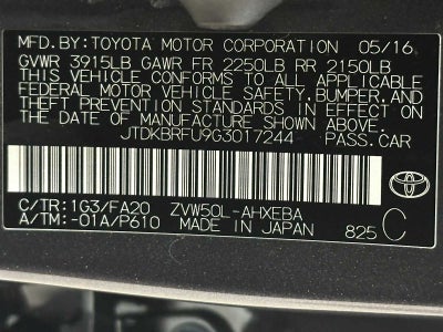 2016 Toyota Prius Two