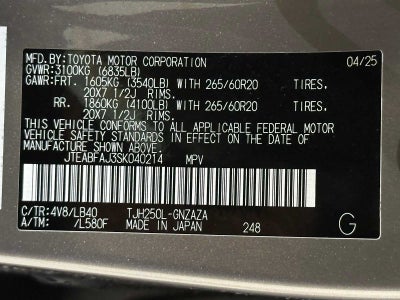 2025 Toyota Land Cruiser 4WD (Natl)