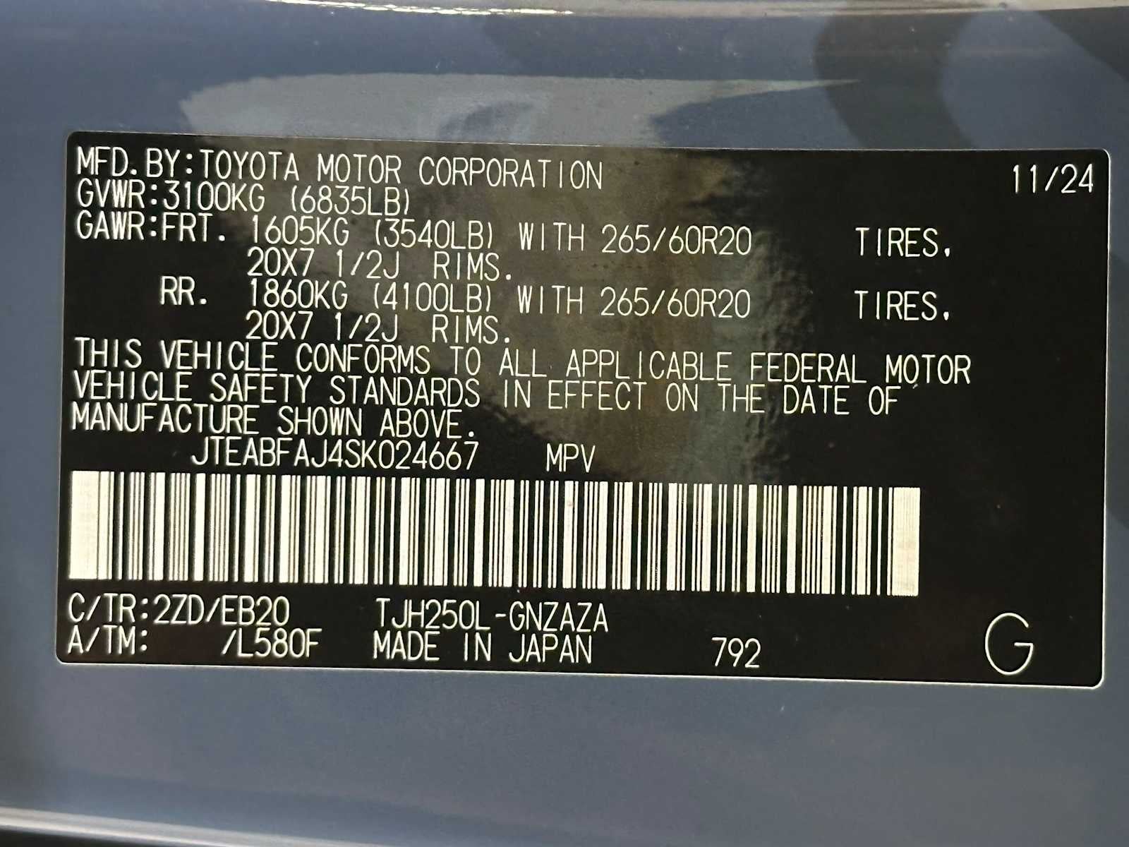 2025 Toyota Land Cruiser 4WD (Natl)