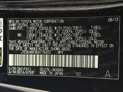 2014 Toyota FJ Cruiser 4WD 4dr Auto (Natl)