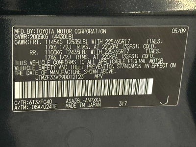 2009 Toyota RAV4 FWD 4dr 4-cyl 4-Spd AT (Natl)