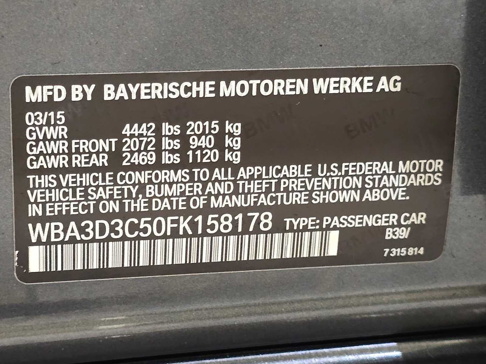 2015 BMW 328d 328d