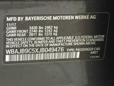 2018 BMW 5 Series M550i xDrive