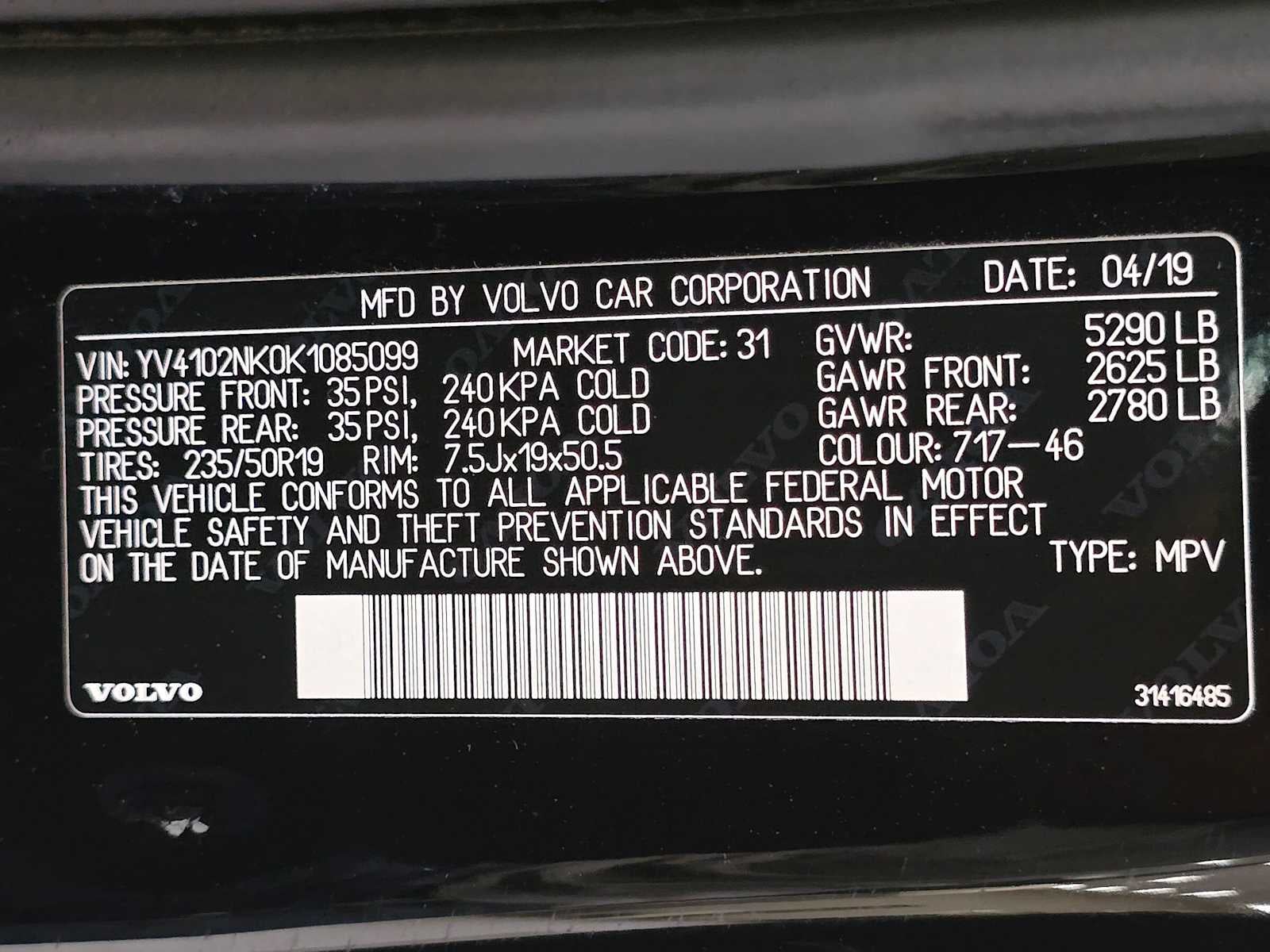 2019 Volvo V90 Cross Country T5 AWD